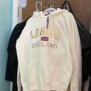 Pandora Cream Hoodie with Gold Accents
